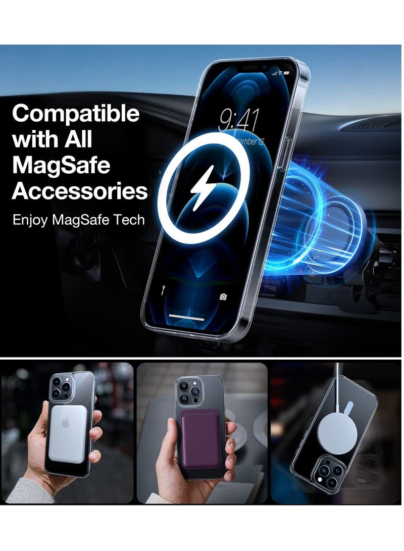 BORTONY iPhone 15 Pro MagSafe Case Compatible with Magnetic Accessories Wireless Charging Clear Anti Yellow Protective Slim Case for iPhone 15 Pro Cover 6.1 Inch Clear - Image 2