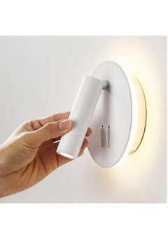 ELIKLIV مصباح جداري LED مع إضاءة خلفية بمفتاح، شمعدان قابل للدوران مجانًا، مصباح جداري داخلي لغرفة النوم المنزلية، ضوء بجانب السرير لغرفة النوم الداخلية والحمام  - Image 5