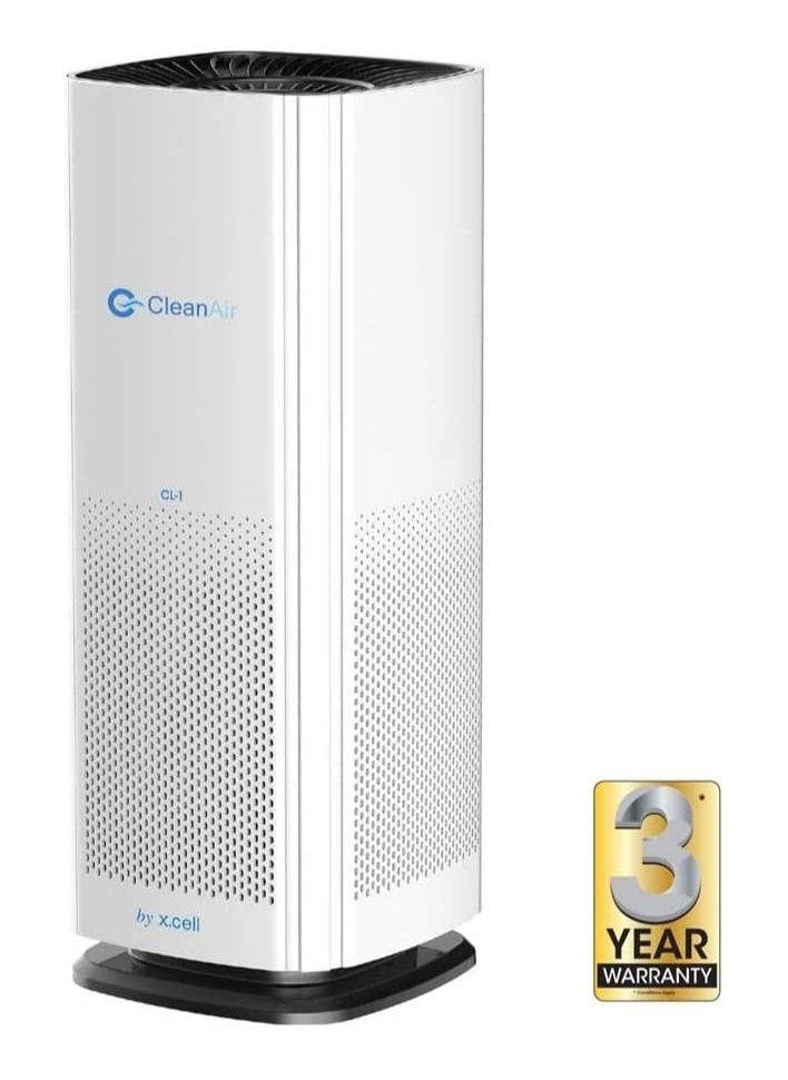 Clean Air CL1 Air Purifier by X.CELL, With Pre Filter, HEPA Filter, Activated Carbon Filter, UV Light And Ionizers, Protection from Pet hair, Pollen, Dust, Dander, Cotton fiber, White - pzsku/ZDEF7F64D21E9ADC36D29Z/45/_/1673330311/6ed8de2b-865a-43ca-bb84-8c075b6f2dc3