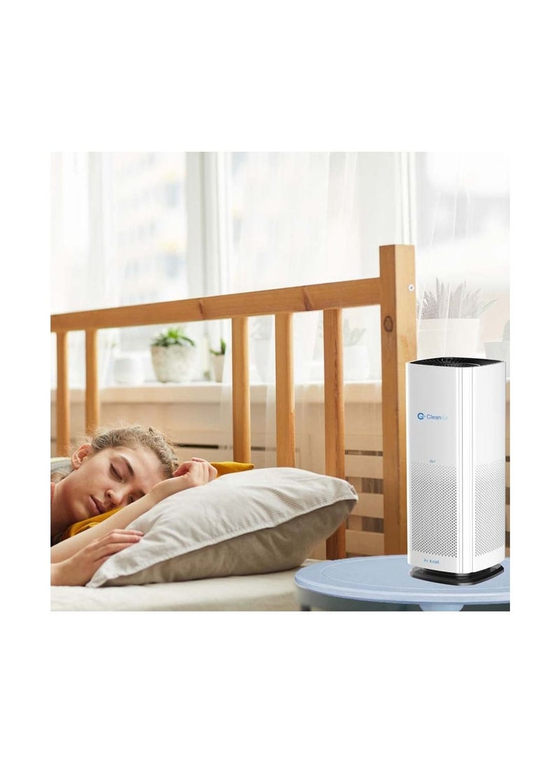Xcell Clean Air CL1 Air Purifier by X.CELL, With Pre Filter, HEPA Filter, Activated Carbon Filter, UV Light And Ionizers, Protection from Pet hair, Pollen, Dust, Dander, Cotton fiber, White  - Image 5