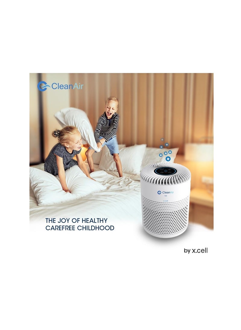 Clean Air CL1 Air Purifier by X.CELL, With Pre Filter, HEPA Filter, Activated Carbon Filter, UV Light And Ionizers, Protection from Pet hair, Pollen, Dust, Dander, Cotton fiber, White - pzsku/ZDEF7F64D21E9ADC36D29Z/45/_/1684478054/ea50b2b7-66b6-4a04-8520-b0ab0b6cac50