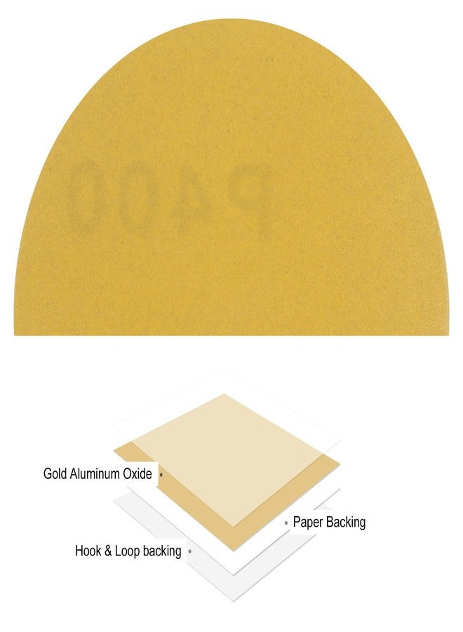 Kozelo 50pcs No Hole Sanding Discs- [ 3 Inch 400 Grit ] Round Hook and Loop Grip Sanding Pads Sheet Sandpaper for Woodworking Metal Polishing Use| Gold, Aluminum Oxide - Image 2