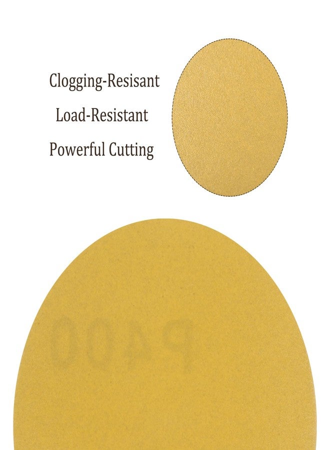 Kozelo 50pcs No Hole Sanding Discs- [ 3 Inch 400 Grit ] Round Hook and Loop Grip Sanding Pads Sheet Sandpaper for Woodworking Metal Polishing Use| Gold, Aluminum Oxide - Image 5