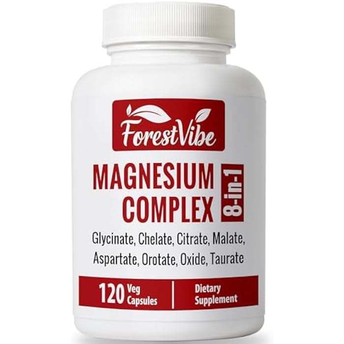 ForestVibe Magnesium Complex 420mg, 8-in-1 Blend with Glycinate, Chelate, Citrate & Malate, 120 Capsules, 40 Day Supply, Non-GMO & Gluten Free High Absorption Magnesium Supplement for Men and Women - Image 1