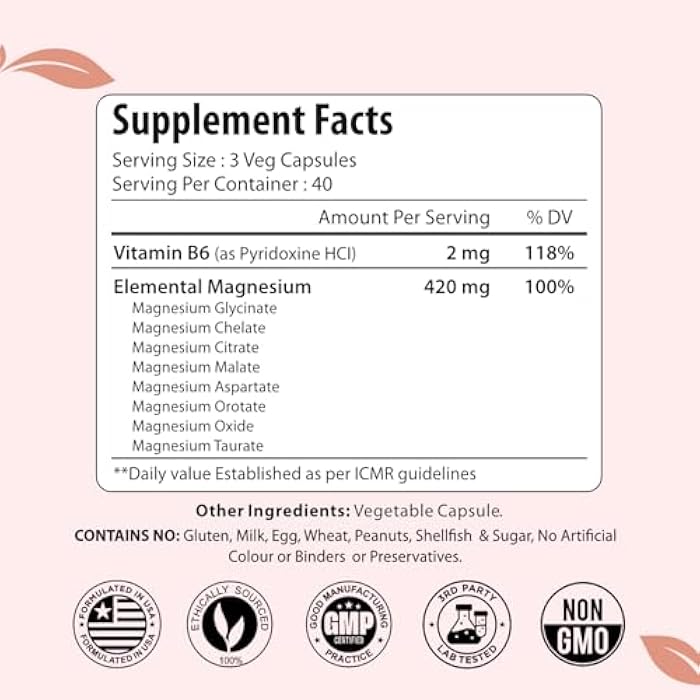 ForestVibe Magnesium Complex 420mg, 8-in-1 Blend with Glycinate, Chelate, Citrate & Malate, 120 Capsules, 40 Day Supply, Non-GMO & Gluten Free High Absorption Magnesium Supplement for Men and Women - Image 2