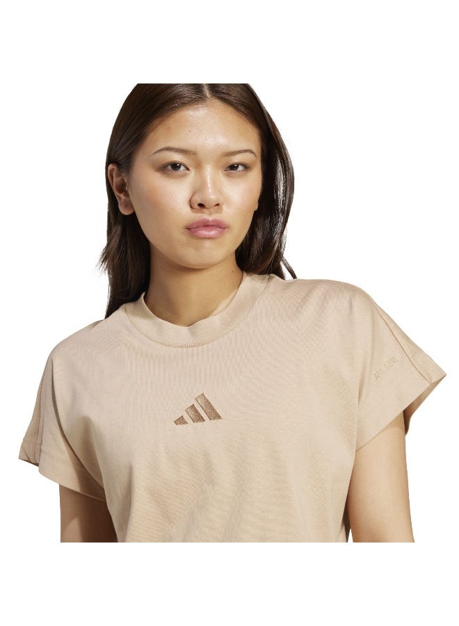 Adidas Adidas W All Szn Tee Brown T-Shirt (Short Sleeve) T-Shirts For Women - Image 5