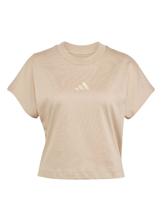 Adidas Adidas W All Szn Tee Brown T-Shirt (Short Sleeve) T-Shirts For Women