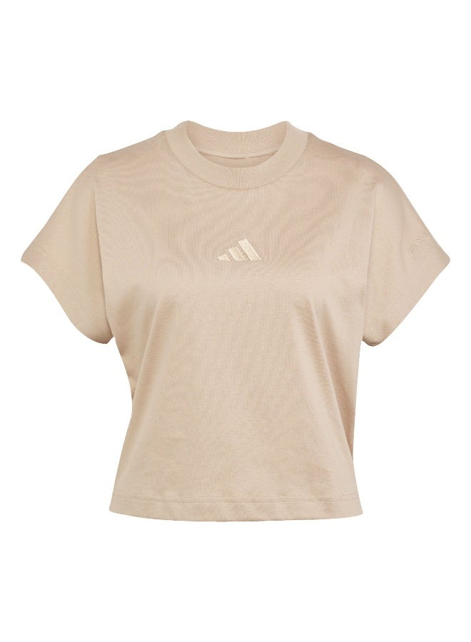 Adidas Adidas W All Szn Tee Brown T-Shirt (Short Sleeve) T-Shirts For Women - Image 1