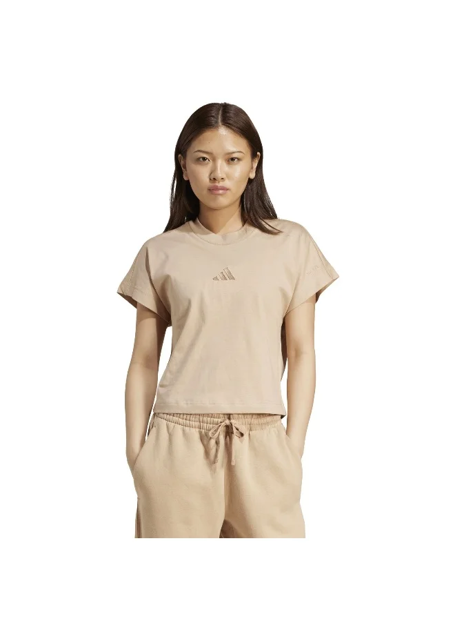 Adidas Adidas W All Szn Tee Brown T-Shirt (Short Sleeve) T-Shirts For Women
