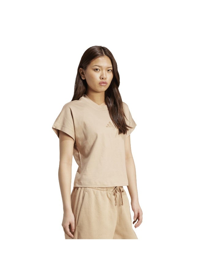 Adidas Adidas W All Szn Tee Brown T-Shirt (Short Sleeve) T-Shirts For Women - Image 4