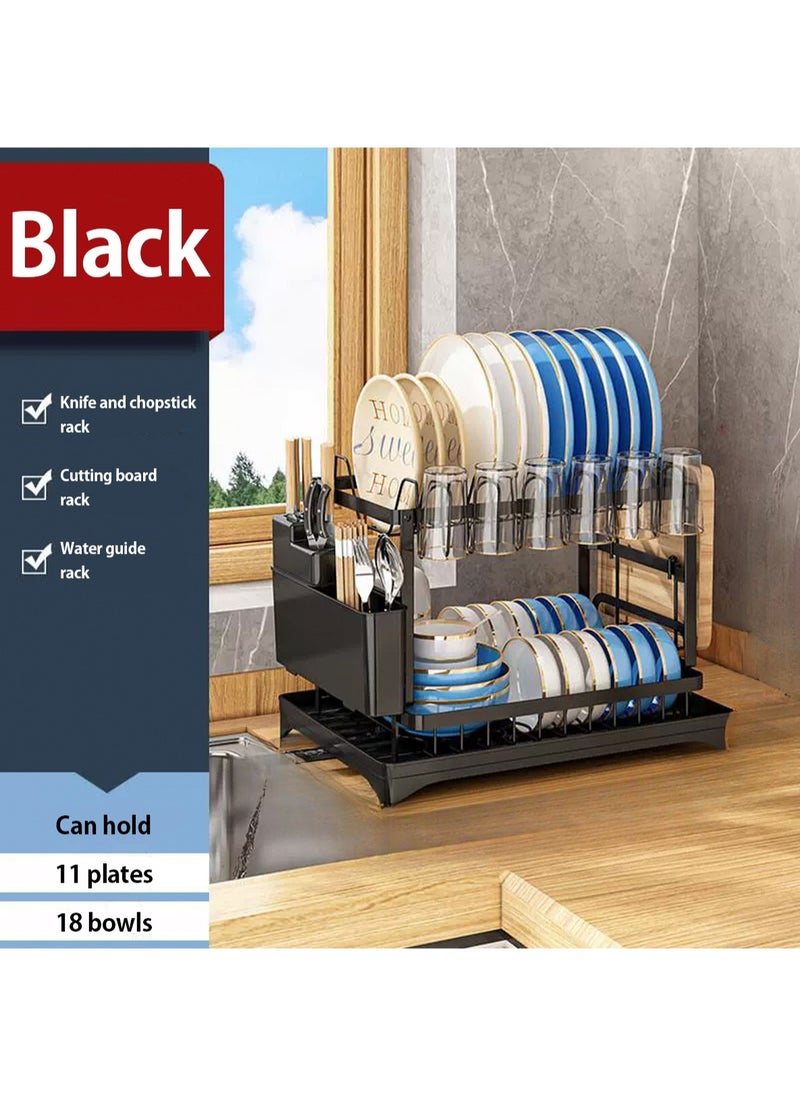 LOOPITYS Stainless steel tableware storage rackdishwashing rack, kitchen storage rack multi-functional dish rack tableware storage rack tableware drain rack kitchen utensils and dishes storage chopstick storage knife holder cup holder  - Image 1