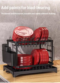LOOPITYS Stainless steel tableware storage rackdishwashing rack, kitchen storage rack multi-functional dish rack tableware storage rack tableware drain rack kitchen utensils and dishes storage chopstick storage knife holder cup holder  - Image 2