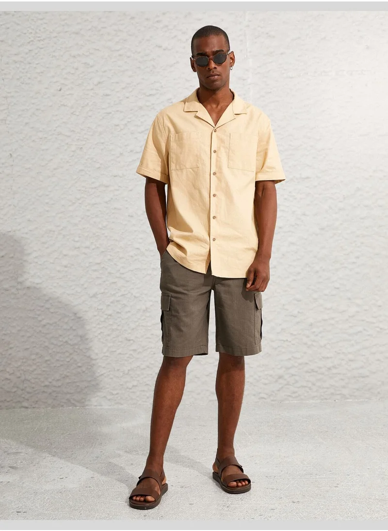 KOTON Linen Blend Cargo Chino Shorts