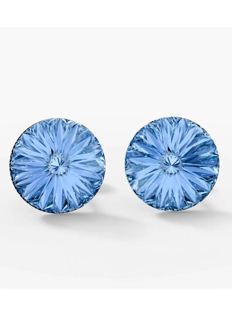 Seona  Seona Ella Crystal Earrings for Women, Hypoallergenic Stainless Ear Studs | Stud Earrings for Sensitive Ears, Medium Lightweight Non-Tarnish Jewelry with Dual Closure Design | 10mm | Light Sapphire for Women | Best Price UAE
