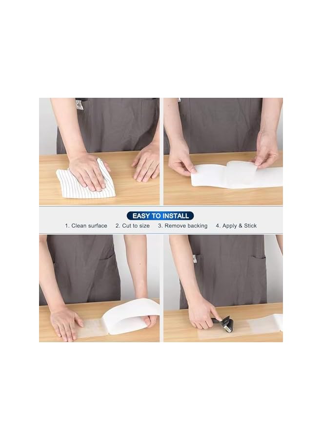 promass Anti Slip Grip Tape, Anti Slip Safety Tape, Grip Tape Steps, for Stairs Outdoor Indoor, Waterproof Safety Non-Slip Traction Grip Tape to Tubs, Boats (1 Roll, 2.5CM x 5M, Transparent) - Image 5