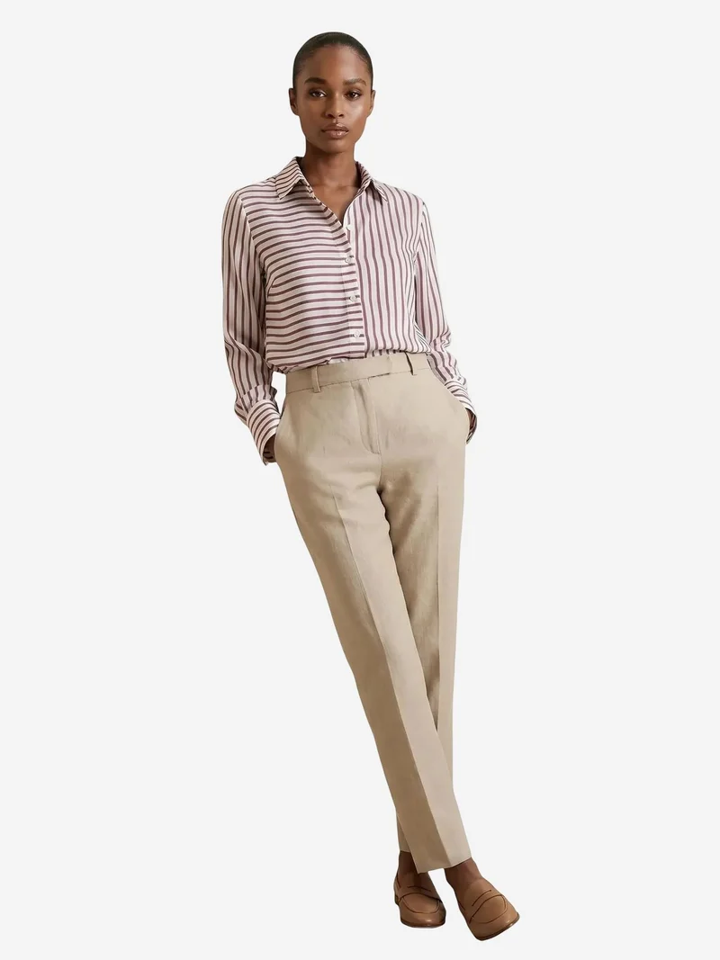 MY FASHION Striped Long-Sleeve Button-Front Shirt