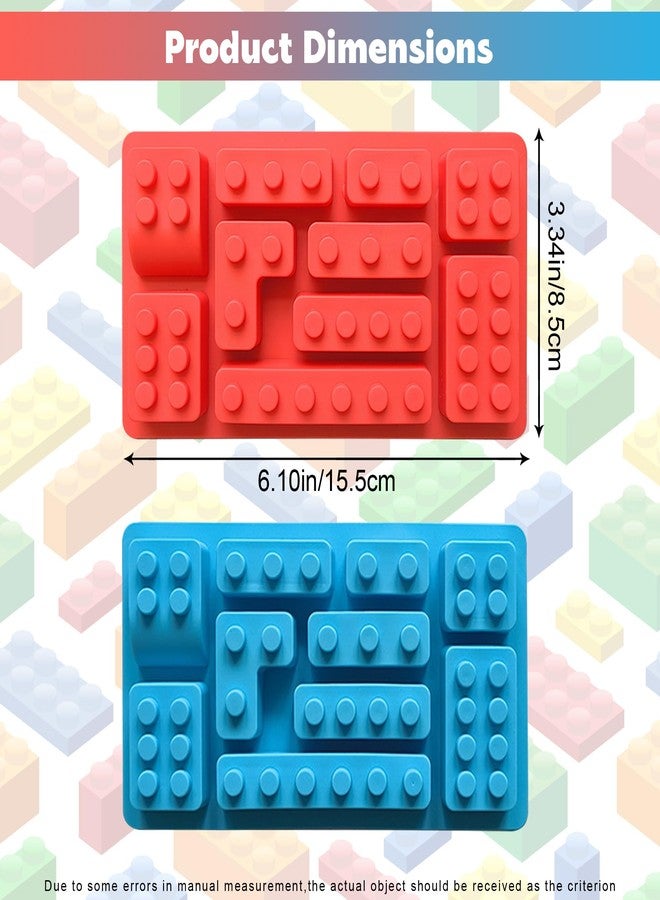 Ysqool 2 Pack Silicone Brick Mold for Chocolate Candy, Building Block Ice Cube Tray, Flexible Brick Molds Silicone for Baking, Gummy, Jello and Cake Decoration, Parties and DIY Treats - Image 2