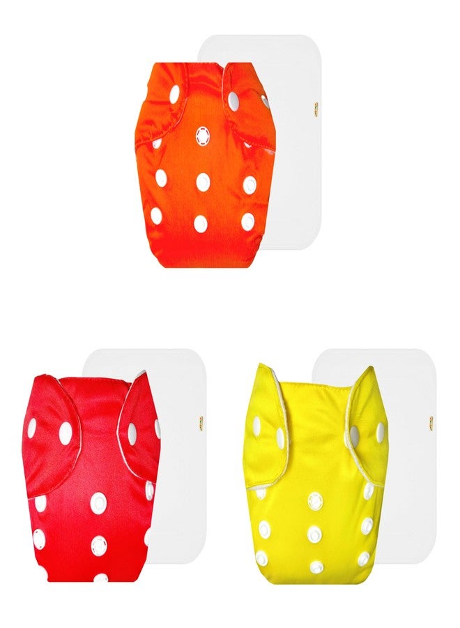 Dumbledo Lite Cloth Diaper with Cotton Insert (Pack of 3) | Dry Feel and Comfortable | Reusable & Washable | Quick Dry | Ideal for Toddlers | 3 Months - 2 Years | Unisex Baby - Image 1