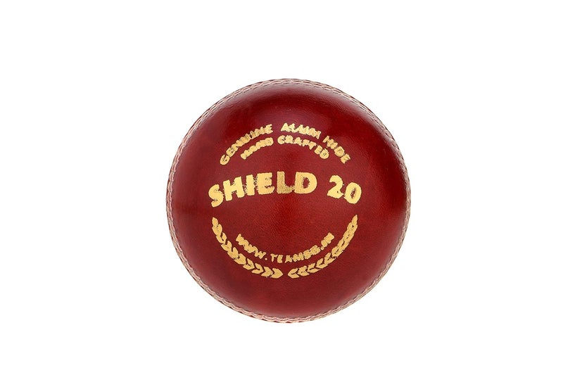SG Shield 20 Cricket Balls | Colour: Red | Pack Size: Pack of 1 | Water-Resistant Leather Ball | Suitable for Practice Game | Tournament Game Cork - Image 3
