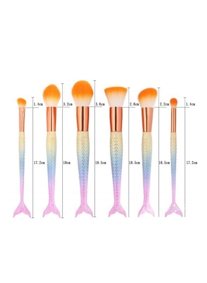 6-Piece Makeup Brush Set Multicolour - Image 3