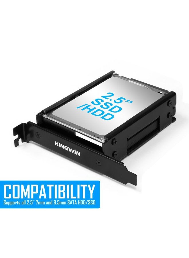 KingWin SSD Mounting Bracket for PCI, 2 x 2.5 Inch to PCI Internal Hard Drive Kit. Convert Any 2.5” Into One Slot, Screws Included, Quick & Easy Installation - Image 3