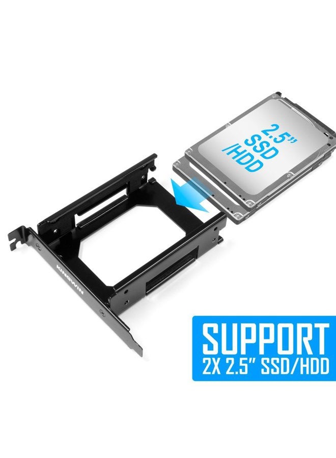 KingWin SSD Mounting Bracket for PCI, 2 x 2.5 Inch to PCI Internal Hard Drive Kit. Convert Any 2.5” Into One Slot, Screws Included, Quick & Easy Installation - Image 5