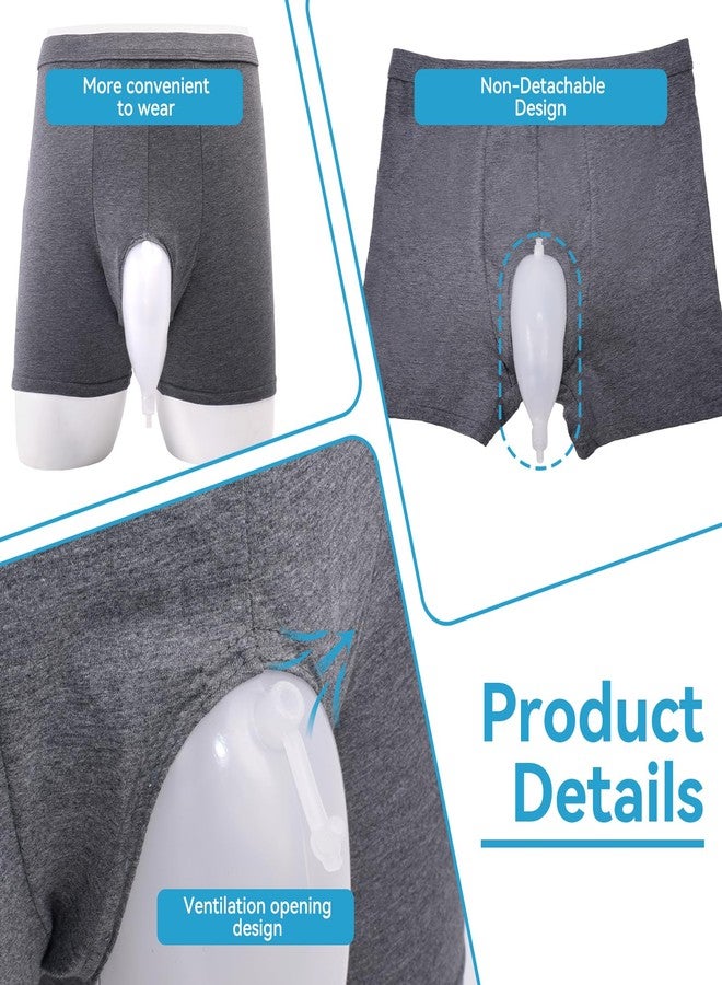 OUWERALL Wearable Urine Collector for Men, Portable Male Urine Bag with 2 Reusable 500ml Bags, 1.2M Tube & Adjustable Cotton Fixing Pants for Bedridden Patients, Incontinence Care, Post-Surgery, Elderly, L - Image 2