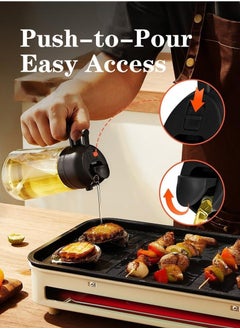 RAQTA 16oz Olive Oil Dispenser Bottle – 2-in-1 Oil Dispenser & Sprayer for Cooking, Air Fryer, Salad (470ml)  - Image 4