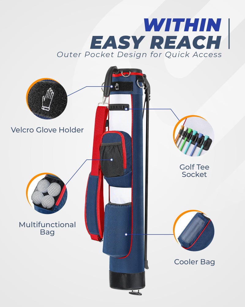 Sturdum Golf Lightweight Stand Bag, Portable Golf Carry Bag with Insulated Cooler Pocket, Easy to Carry and Ideal for Driving Range, Pitch n Putt, Par 3, Executive Courses - Image 2