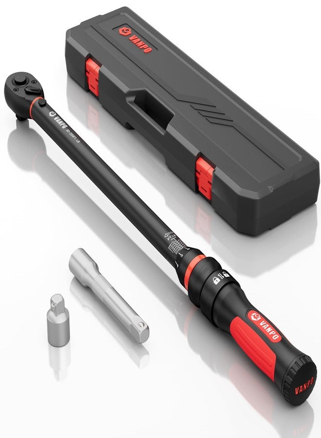 VANPO Torque Wrench 1/2-Inch Drive, 30-250 ft.lb/40.7-339 Nm, 21.65“, 72 Tooth, TRP+ABS Plastic Handle, Heavy Duty Wrench for Automotive, Truck, and Industrial Machinery Repairs - Image 1