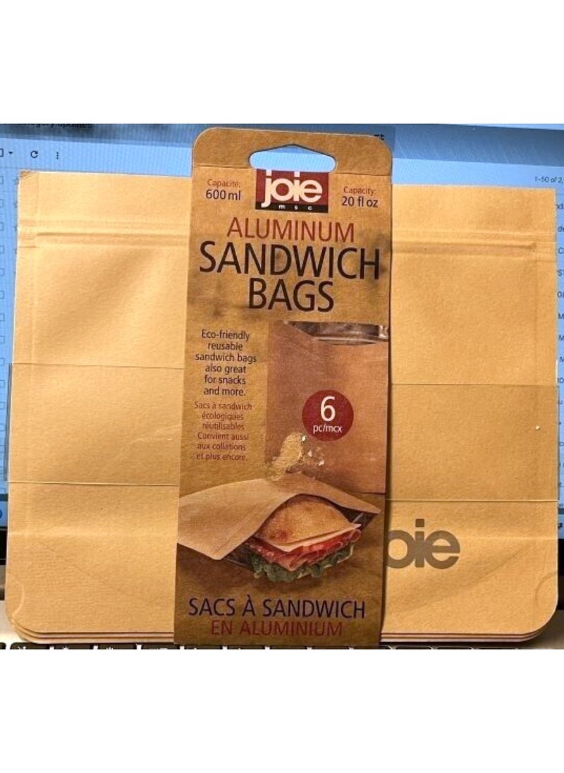 joie - Aluminum Sandwich Bags 6 Pcs Pack - Image 1