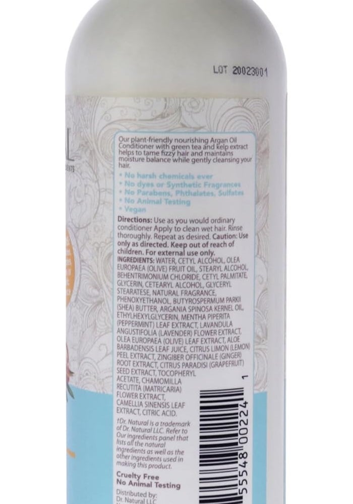 Dr. Natural Nourishing Argan Oil Hair Conditioner - Hydrating Conditioner for All Hair Types - 473 ml - Image 2