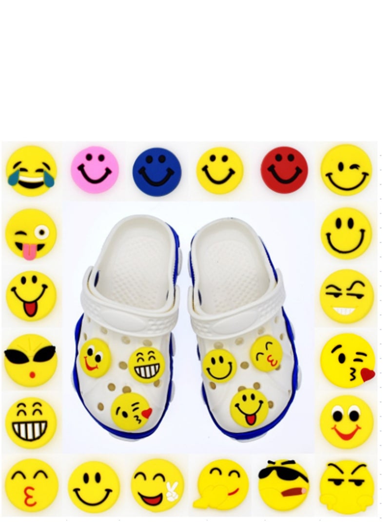 KASTWAVE Shoe Decoration Charms for Crocs, KASTWAVE 20 PCS Mixed PVC Shoe Charms for Shoes Silicone Wristbands, PVC Shoe Charms for Croc, Different Shapes, Hole Hole Shoes Buckle - Image 1