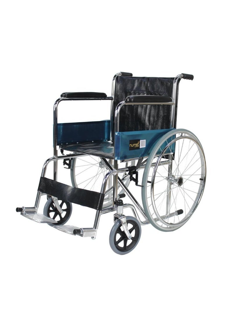 Numed Steel Manual Wheelchair – Chromed | Heavy-Duty NM-809 - Image 2