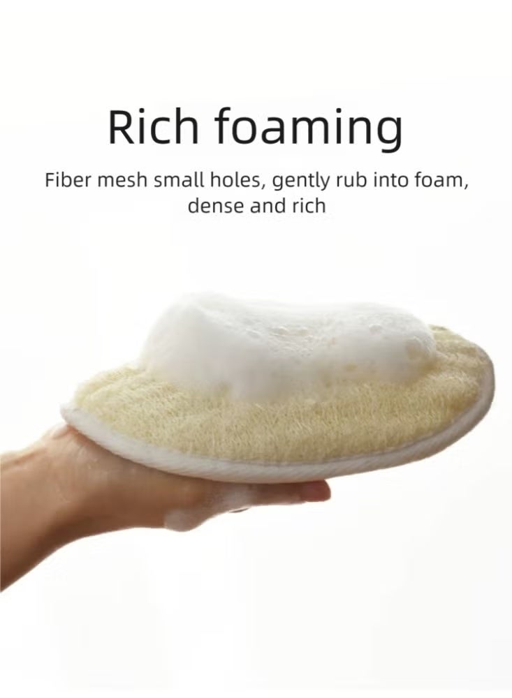 Three-piece natural loofah body brush set. Exfoliating body scrub kit crafted from Egyptian natural loofah, suitable for both men and women, for facial and full-body care. - Image 4