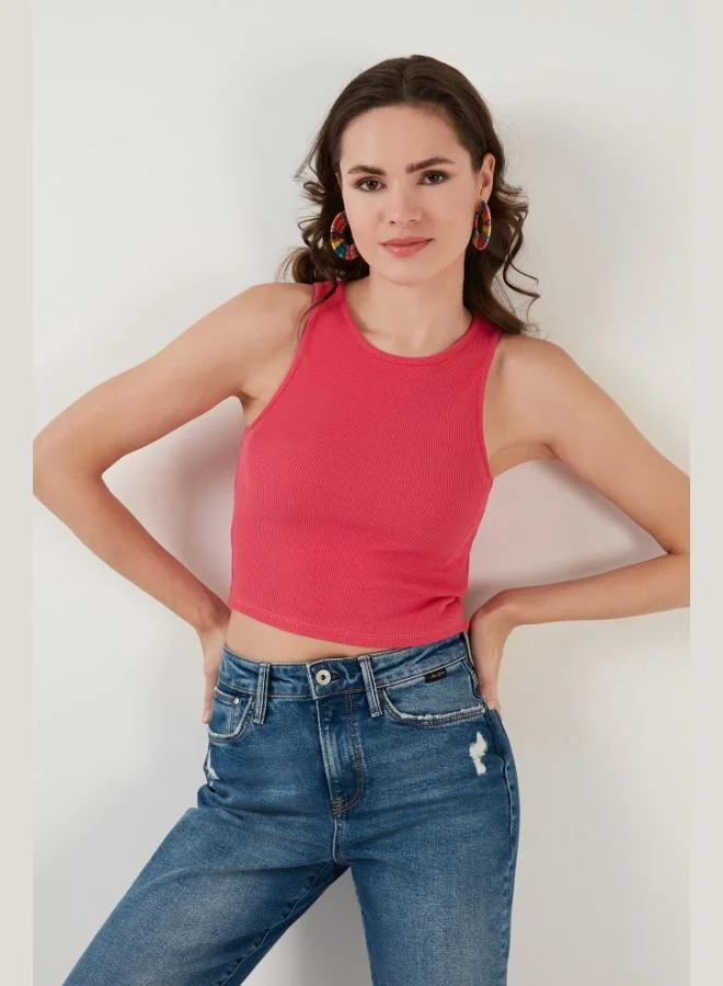 Lela Lela 100% Cotton Ribbed Super Crop Knitted Undershirt Women's Undershirt 5864215