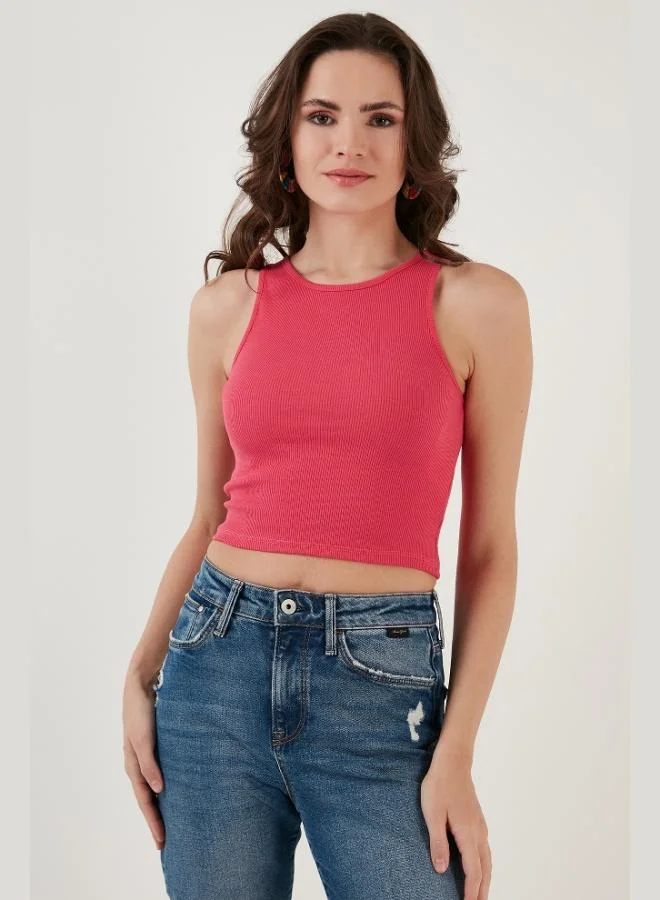 Lela Lela 100% Cotton Ribbed Super Crop Knit Tank Top Women's Tank Top 5864215