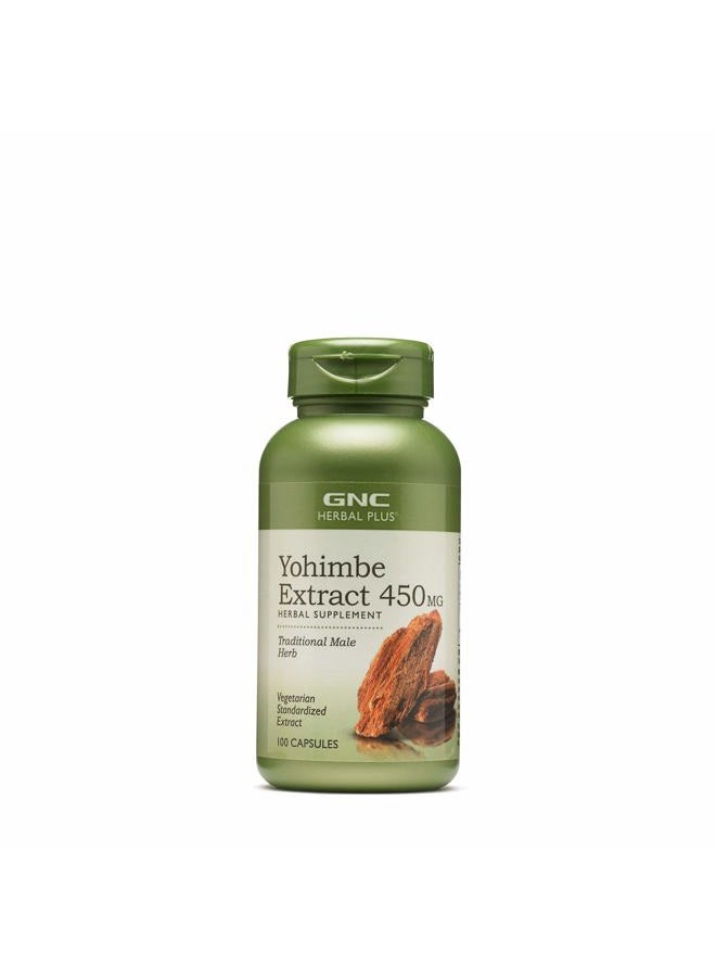 GNC Herbal Plus Yohimbe Extract 450 mg (100 Capsules) - Image 1