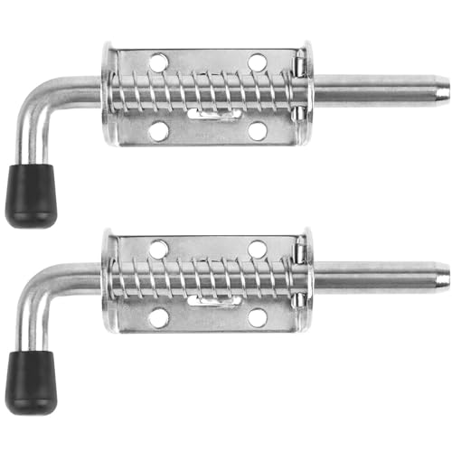 BANCHELLE Spring Loaded Latch Pin Shed Latch 304 Stainless Steel for Door Gate Van Container 2 PCS, 128 mm - Image 1