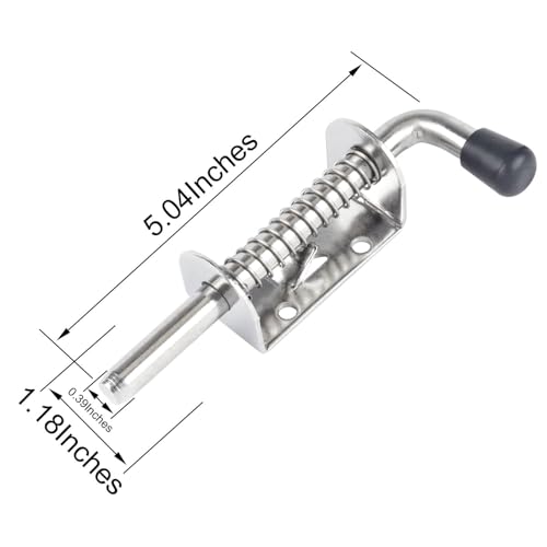 BANCHELLE Spring Loaded Latch Pin Shed Latch 304 Stainless Steel for Door Gate Van Container 2 PCS, 128 mm - Image 2