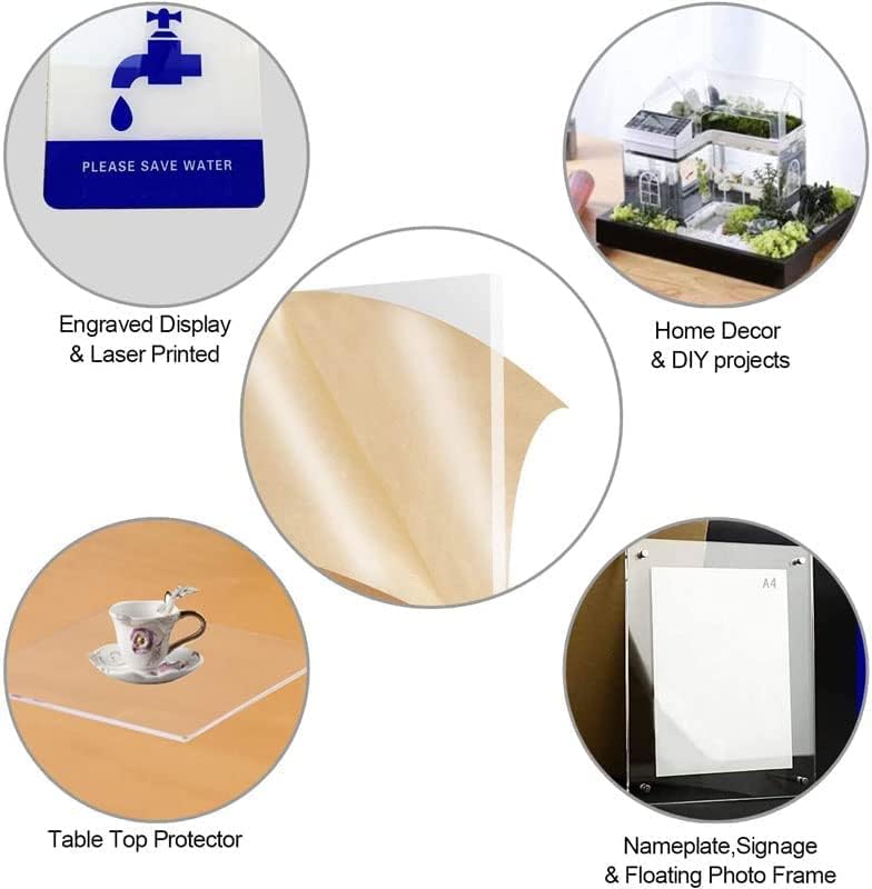 BPA 4 PCS Clear Acrylic Sheets 12x12 Inches - Image 4