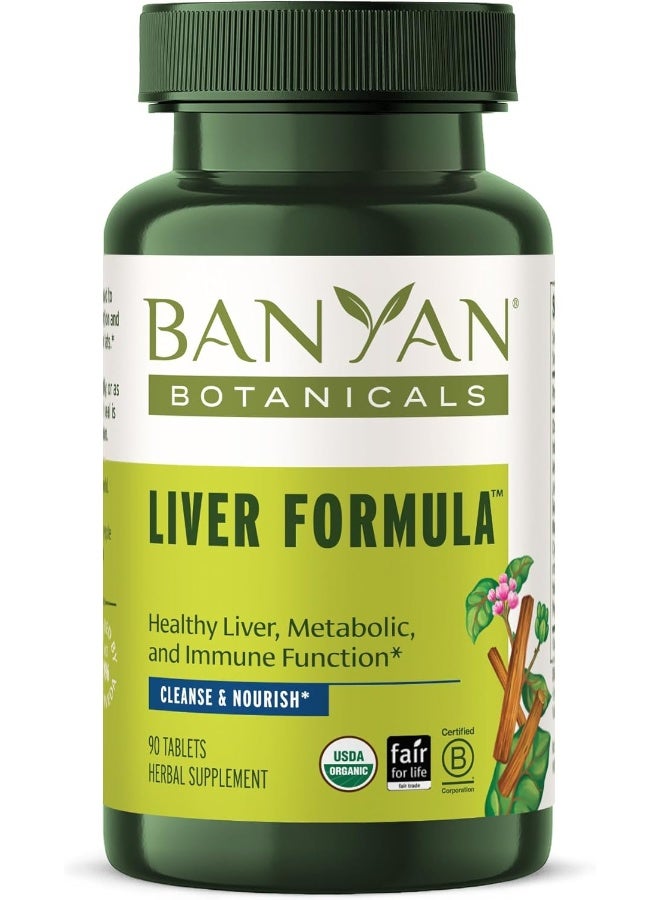 Banyan Botanicals Banyan Botanicals Liver Formula - USDA Organic, 90 Tablets - Cleansing Bitter Herbs to Detoxify The Liver & Gallbladder  - Image 1