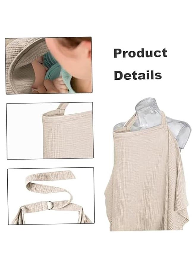 HOOKOR Nursing Cover, Breathable Privacy Nursing Covers with Arch Neckline, Large Cotton Breastfeeding Cover with Adjustable Strap, Multi-use Breast-Feeding Cover for Nursing Newborn (Green)  - Image 2