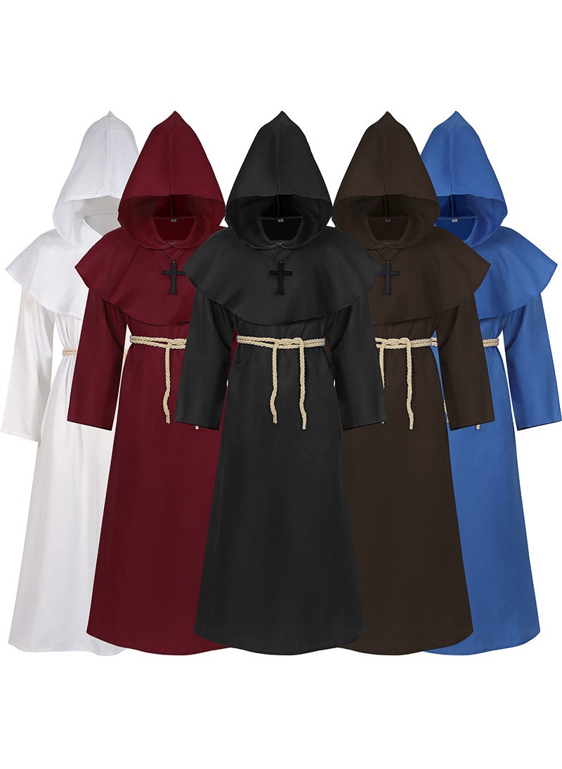 Generic - Medieval Monk Robe Priest Costume Halloween White - Image 1