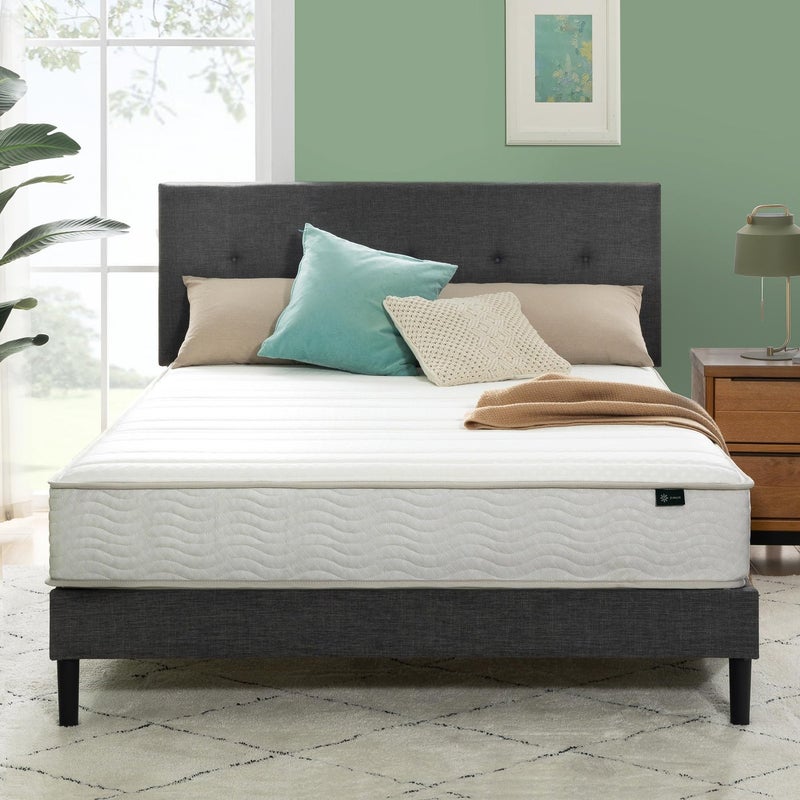 ZINUS 8 Inch Foam and Spring Hybrid Mattress New Version Full Fiberglass free Medium Firmness Durable Support Certified Safe Foams Fabric Mattress in A Box