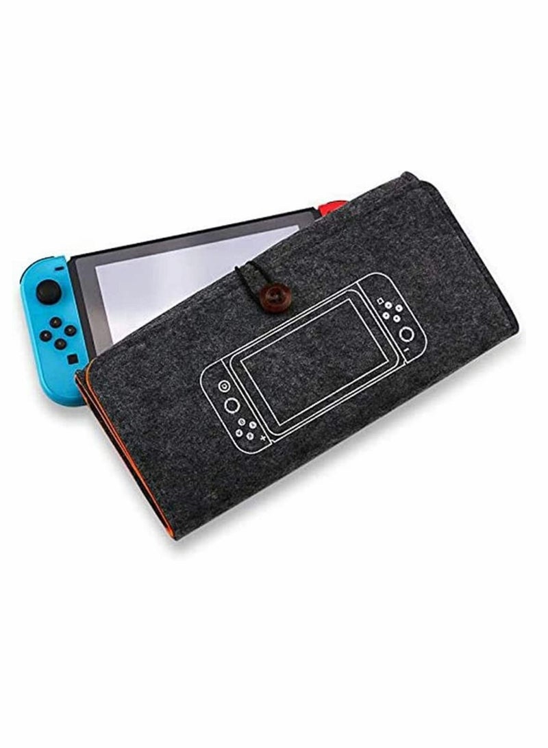 SYOSI Carrying Case Protective Case Cartridges Holders for Nintendo Switch Portable Travel Ultra Slim Professional Protective Felt Pouch Bag for Nintendo Switch with Game Bag (Dark Gray)  - Image 1