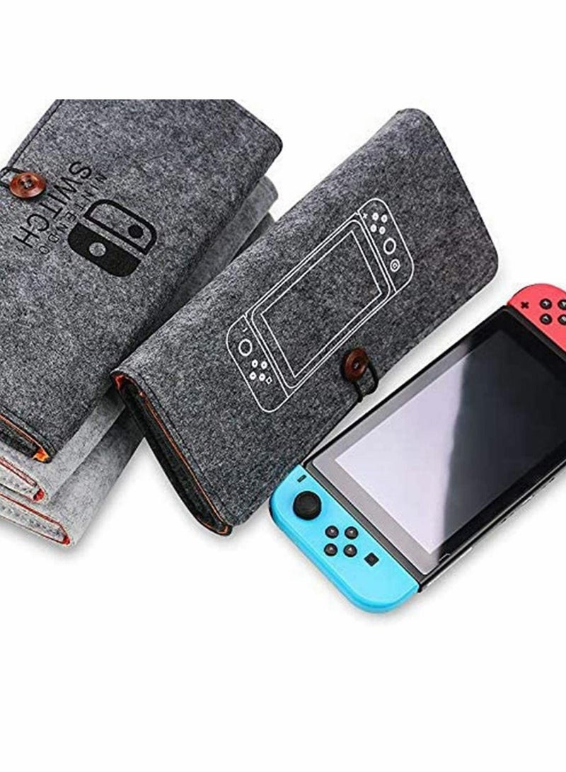 SYOSI Carrying Case Protective Case Cartridges Holders for Nintendo Switch Portable Travel Ultra Slim Professional Protective Felt Pouch Bag for Nintendo Switch with Game Bag (Dark Gray)  - Image 4
