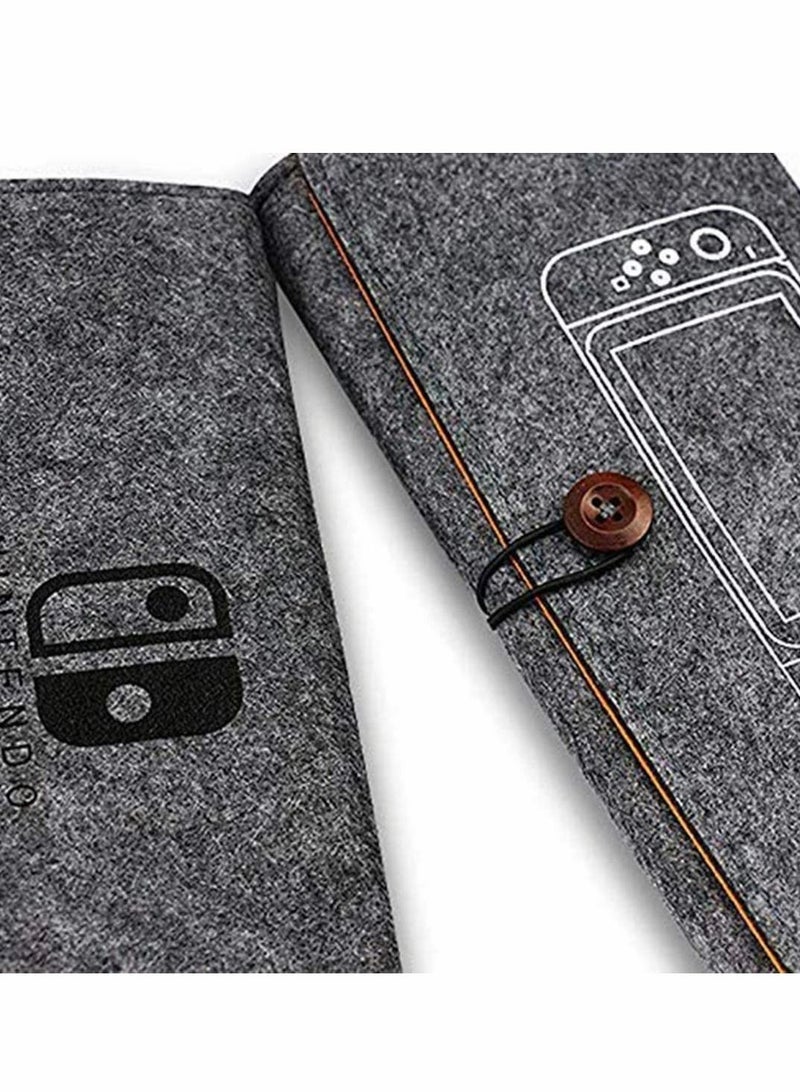 SYOSI Carrying Case Protective Case Cartridges Holders for Nintendo Switch Portable Travel Ultra Slim Professional Protective Felt Pouch Bag for Nintendo Switch with Game Bag (Dark Gray)  - Image 2