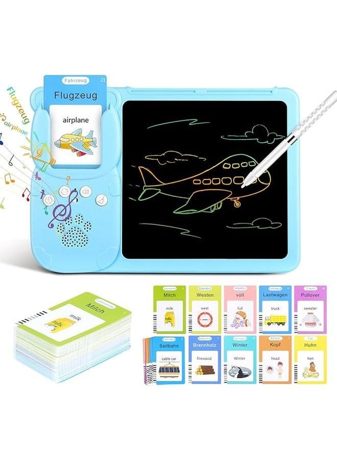 Talking Flash Cards, Interactive Learning Toy for Children 1-6 Years Old, 255 Sheets, 510 Words Talking Flash Cards, English-German Bilingual Learning Toy  - Image 1