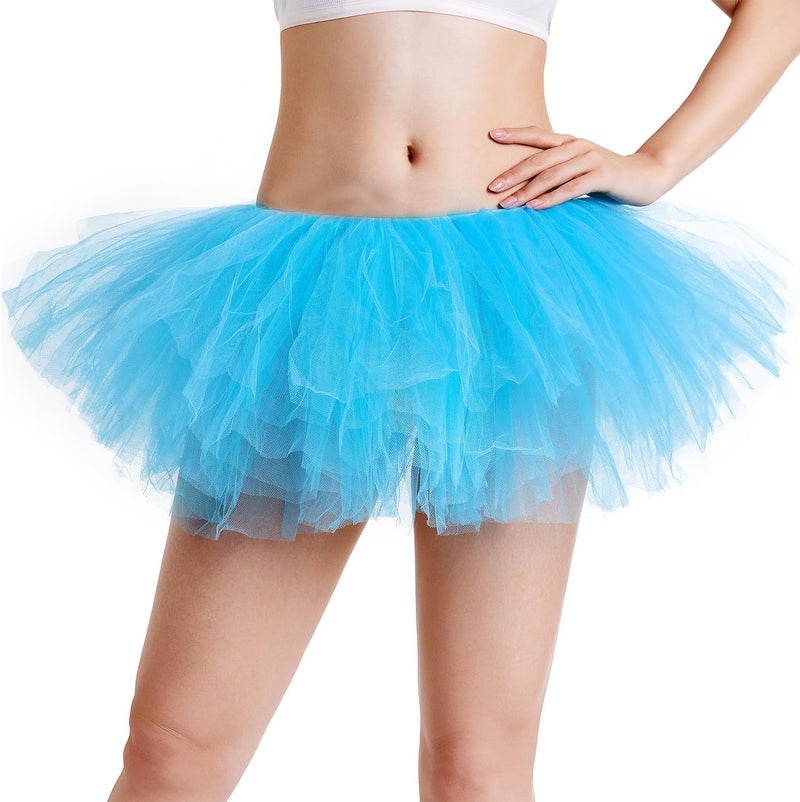 Phantomon Tutu Skirt Women's Teens Classic Elastic 5 Layered Tulle Ballet Skirt, 1950s Vintage Style Short Skirt, Adult Size - Image 4